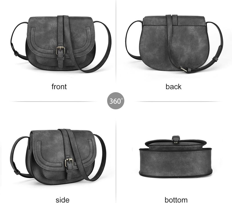 AFKOMST Crossbody Bags for Women,Small Saddle Purse and Boho Cross Body Handbags,Vegan Leather - Image 3